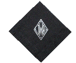 Black napkins with a diamond monogram make a sophisticated statement for your special event.
